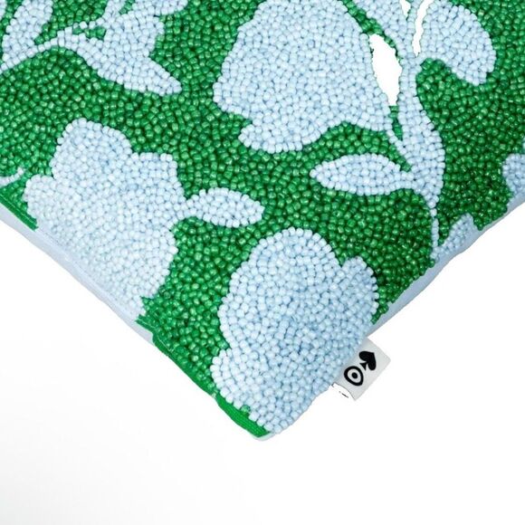 Pair of Two Blue/Green Kate Spade Beaded Pillows - Picture 6 of 6